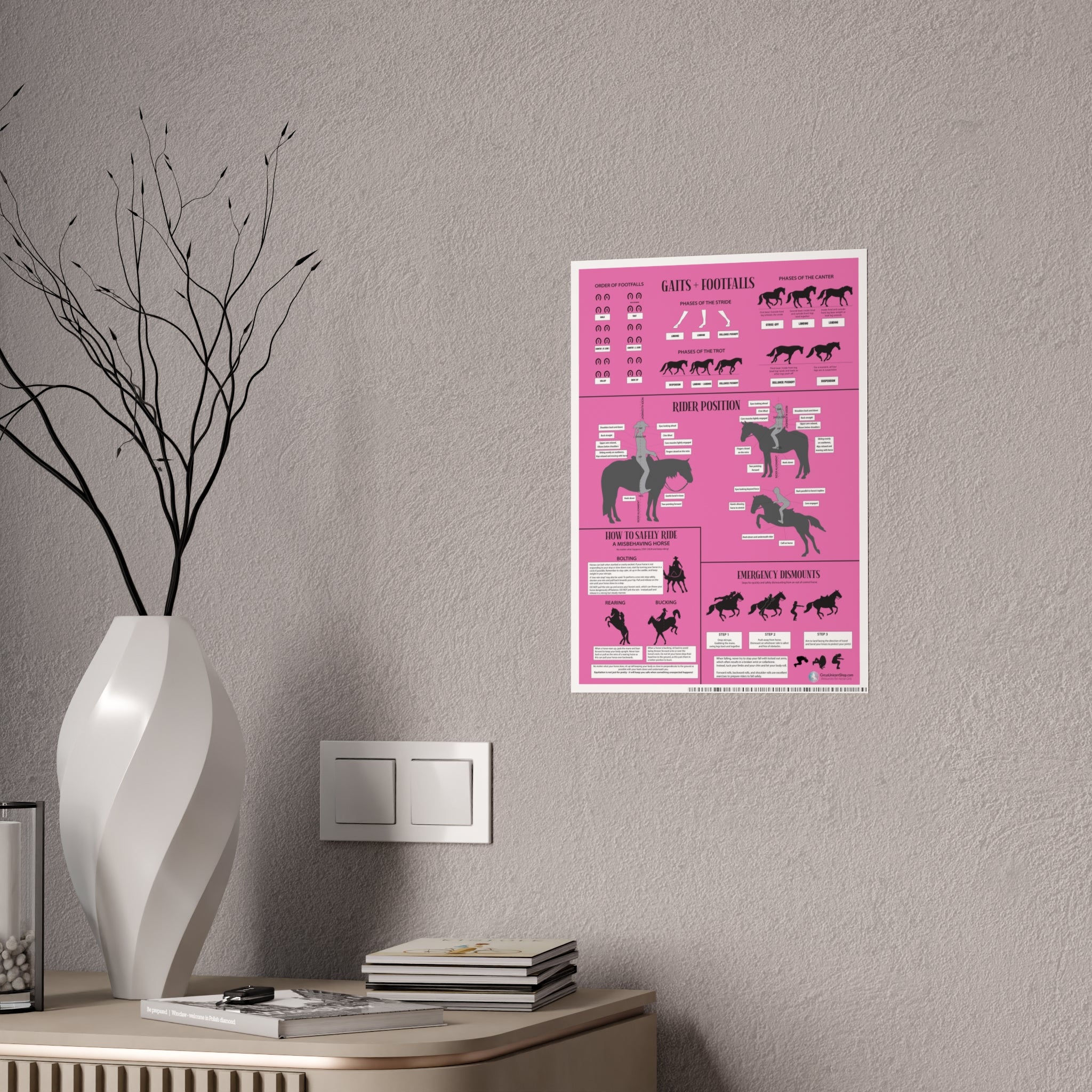 Gaits, Rider Position, & Safety Horse Poster