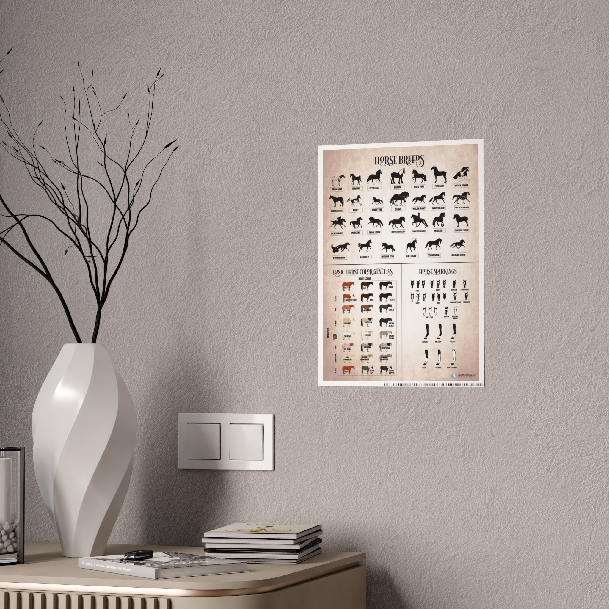 Breeds, Colors, & Markings Horse Poster (Natural)