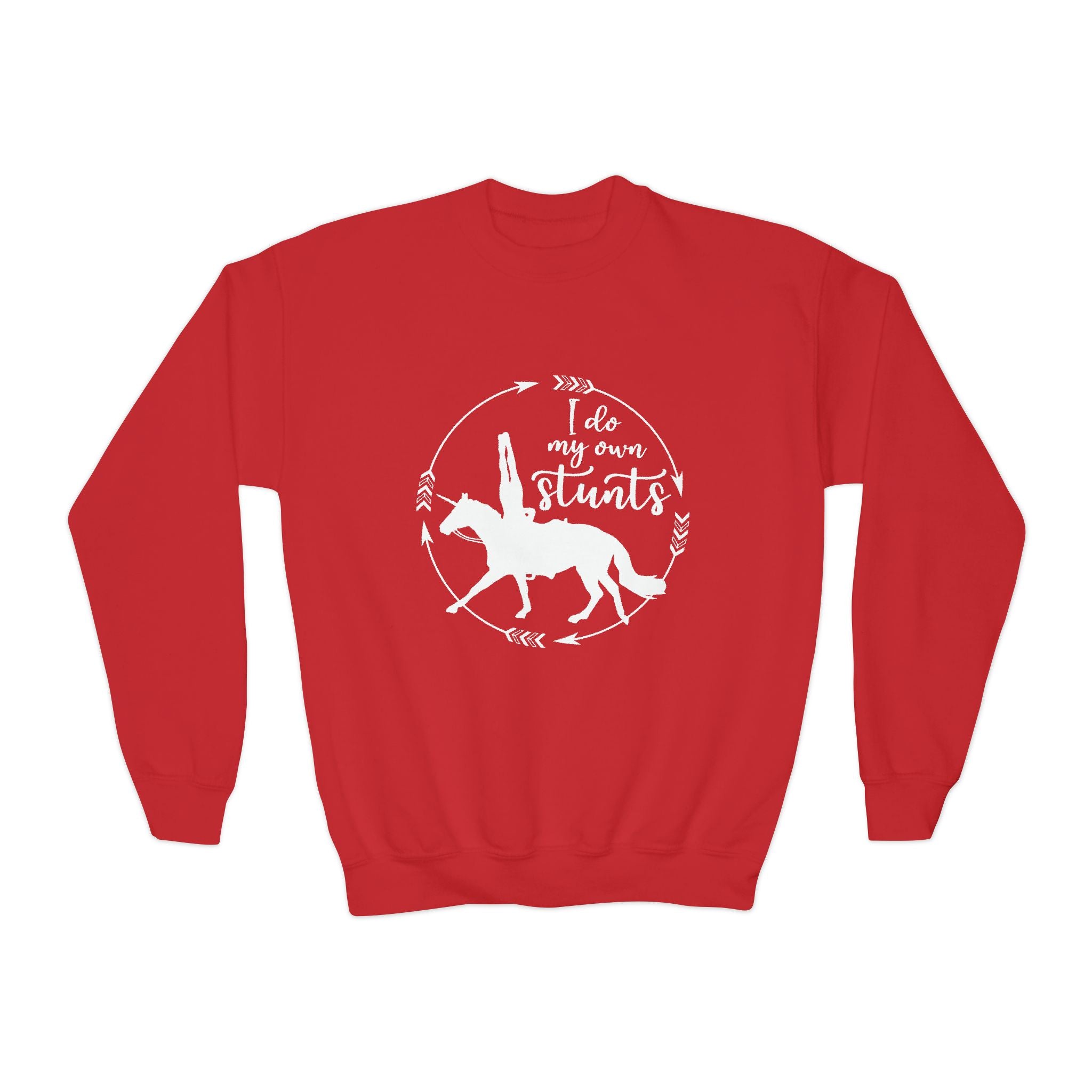 I Do My Own Stunts Youth Trick Riding Sweatshirt