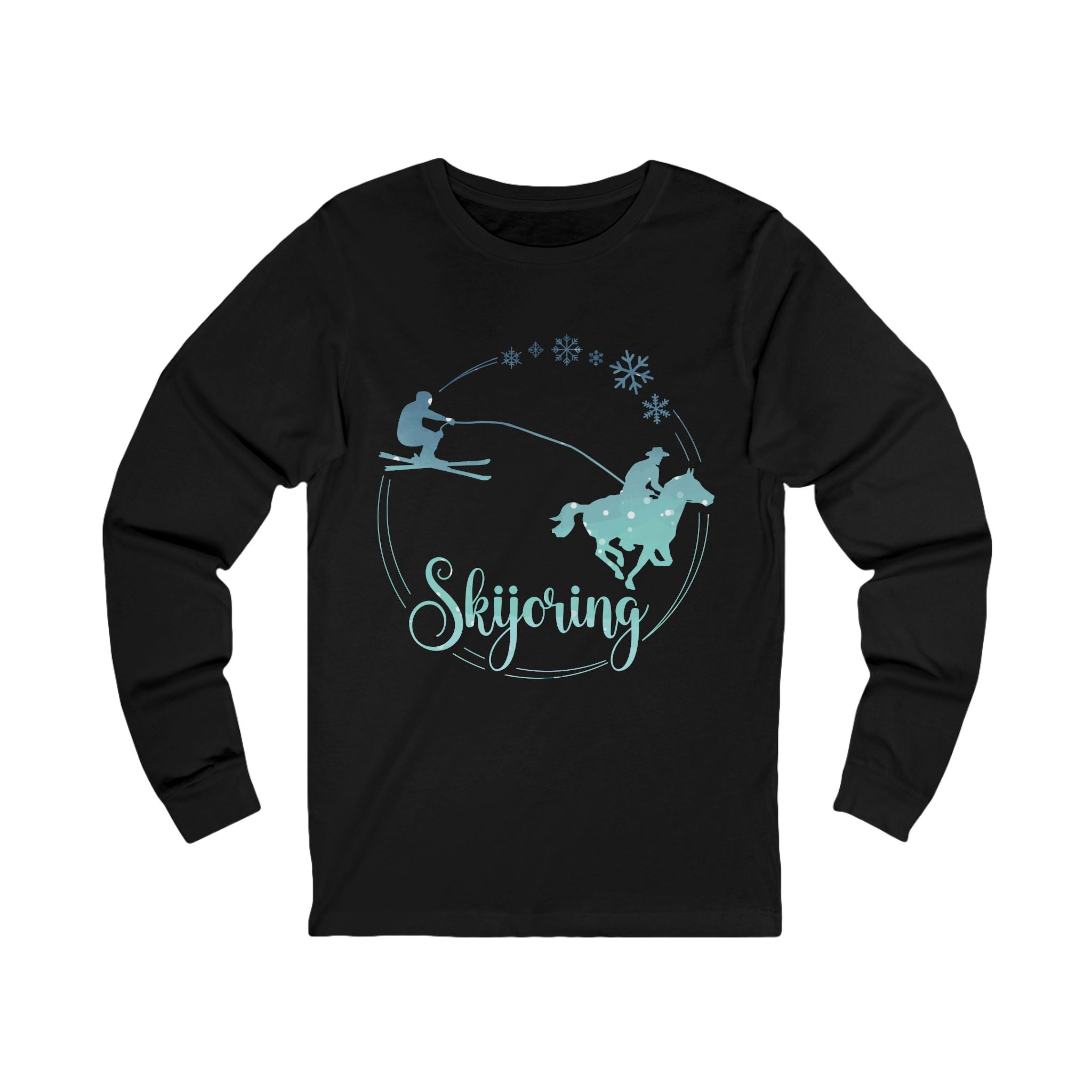 Skijoring Horse and Skier Long Sleeve Tee