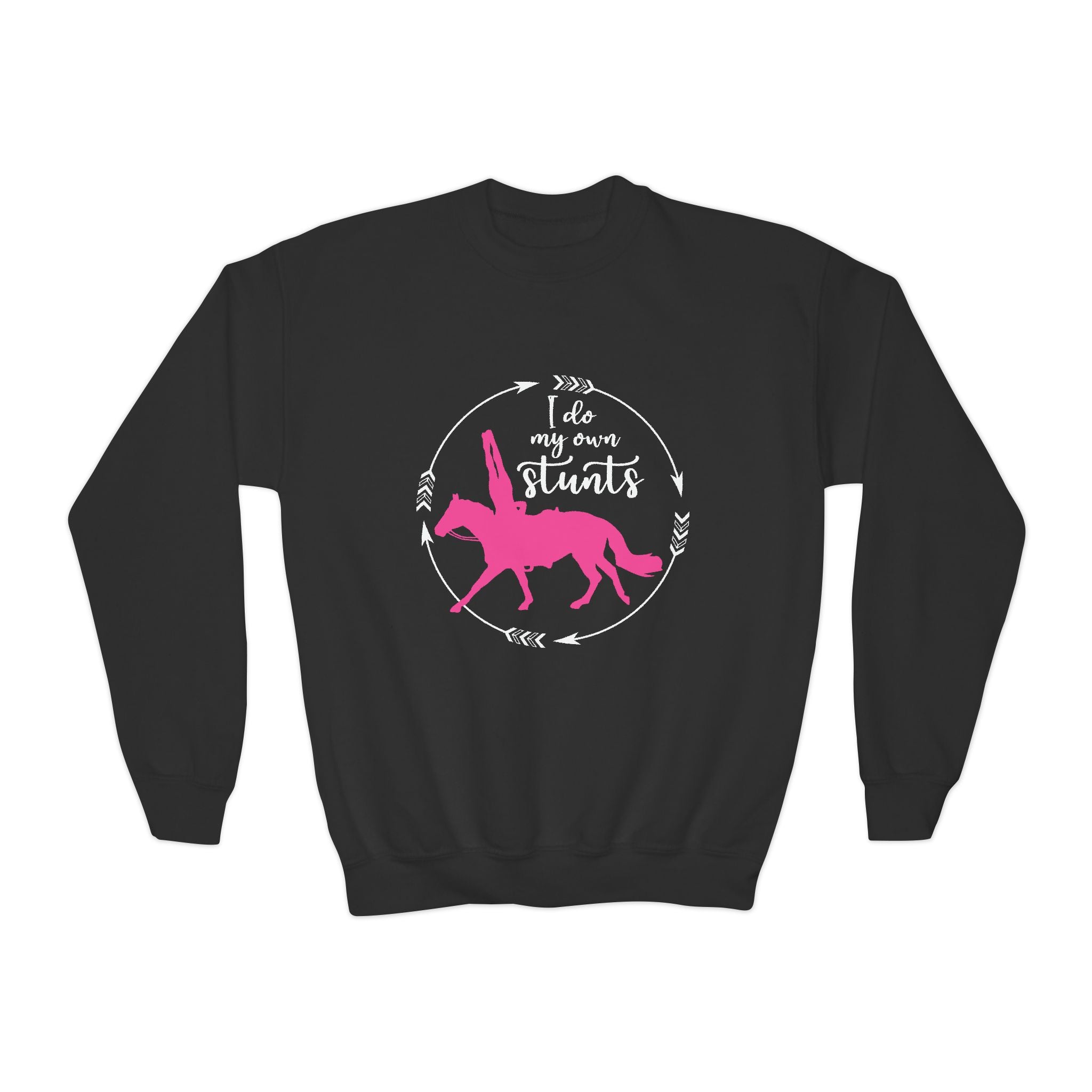 I Do My Own Stunts Youth Trick Riding Sweatshirt