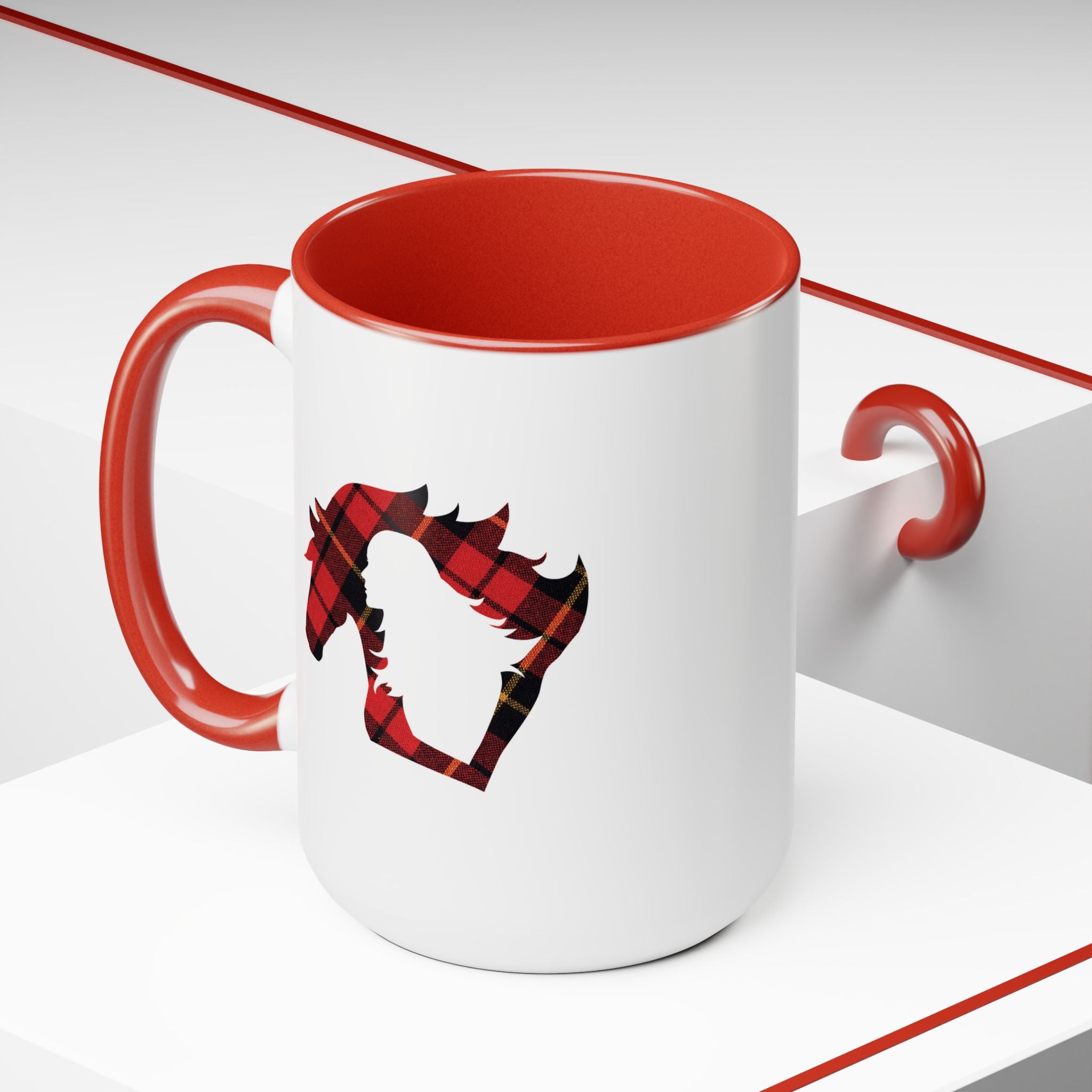 Buffalo Plaid Horse Mug | Horse Girl Coffee Cup