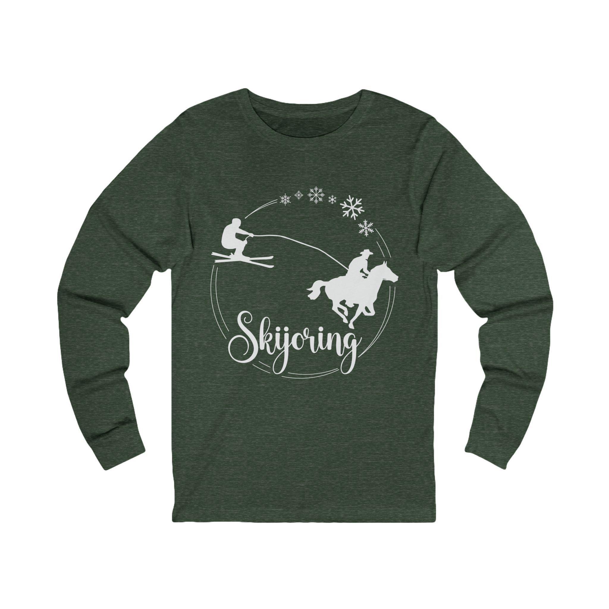 Skijoring Horse and Skier Long Sleeve Tee