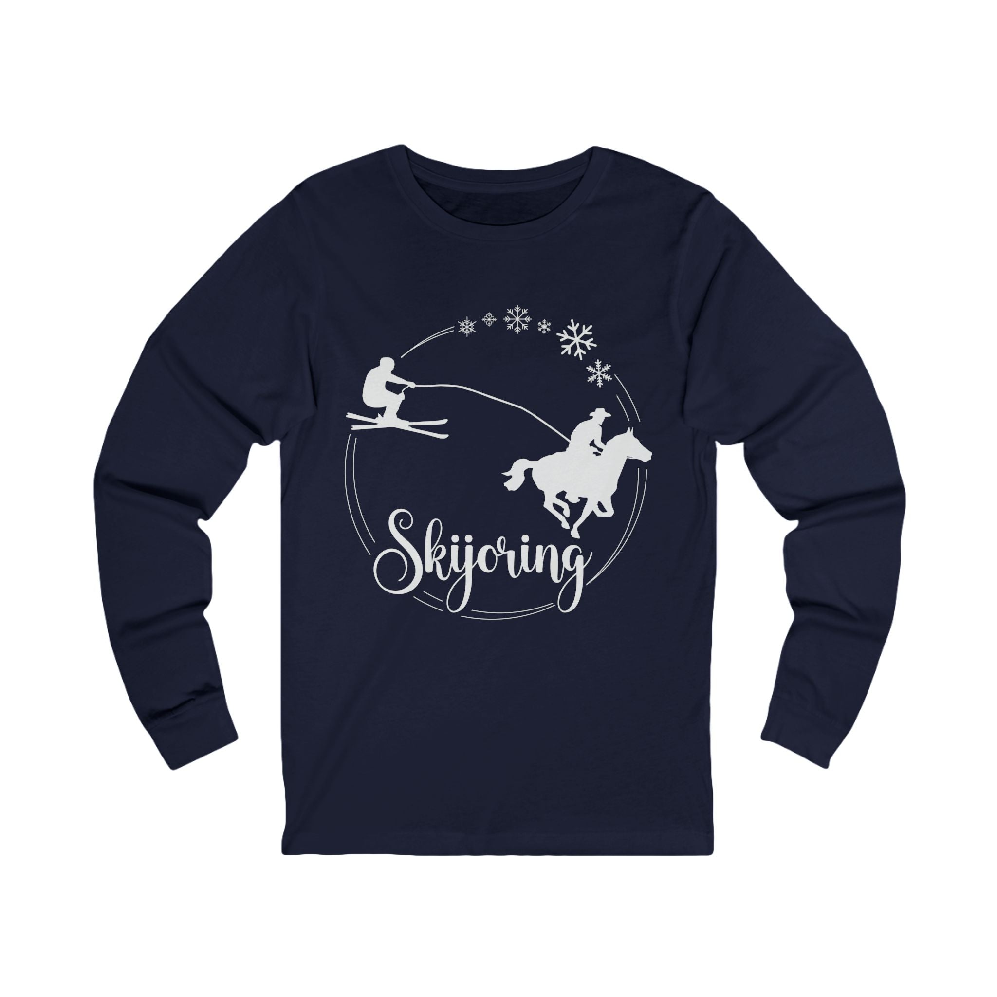 Skijoring Horse and Skier Long Sleeve Tee