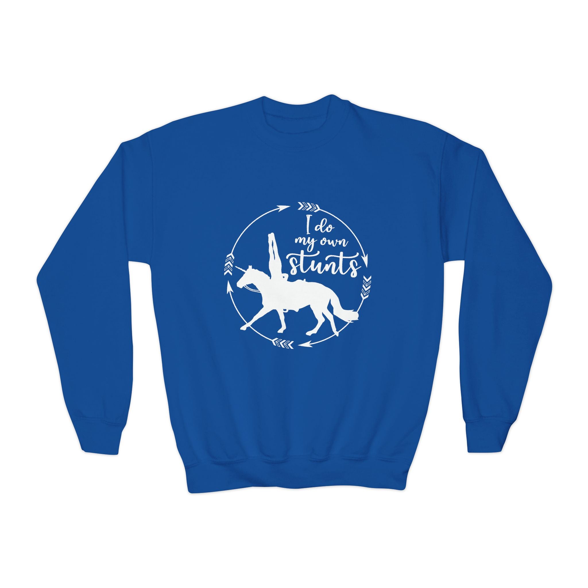 I Do My Own Stunts Youth Trick Riding Sweatshirt