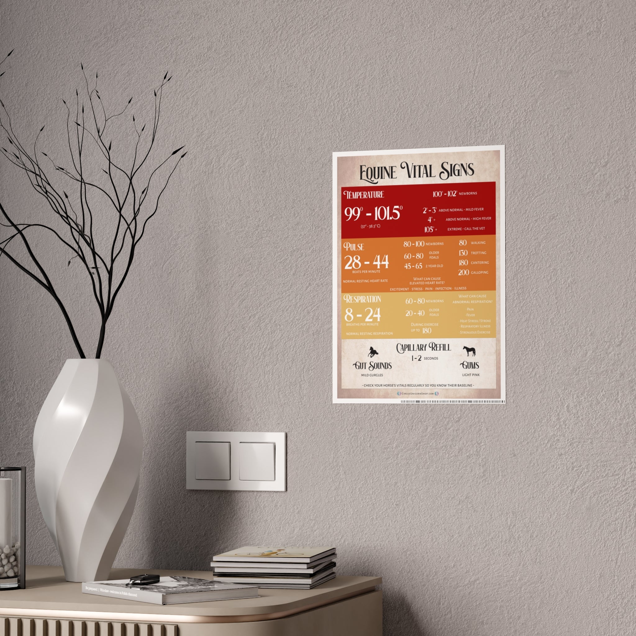 Equine Vital Signs Poster (TPR)