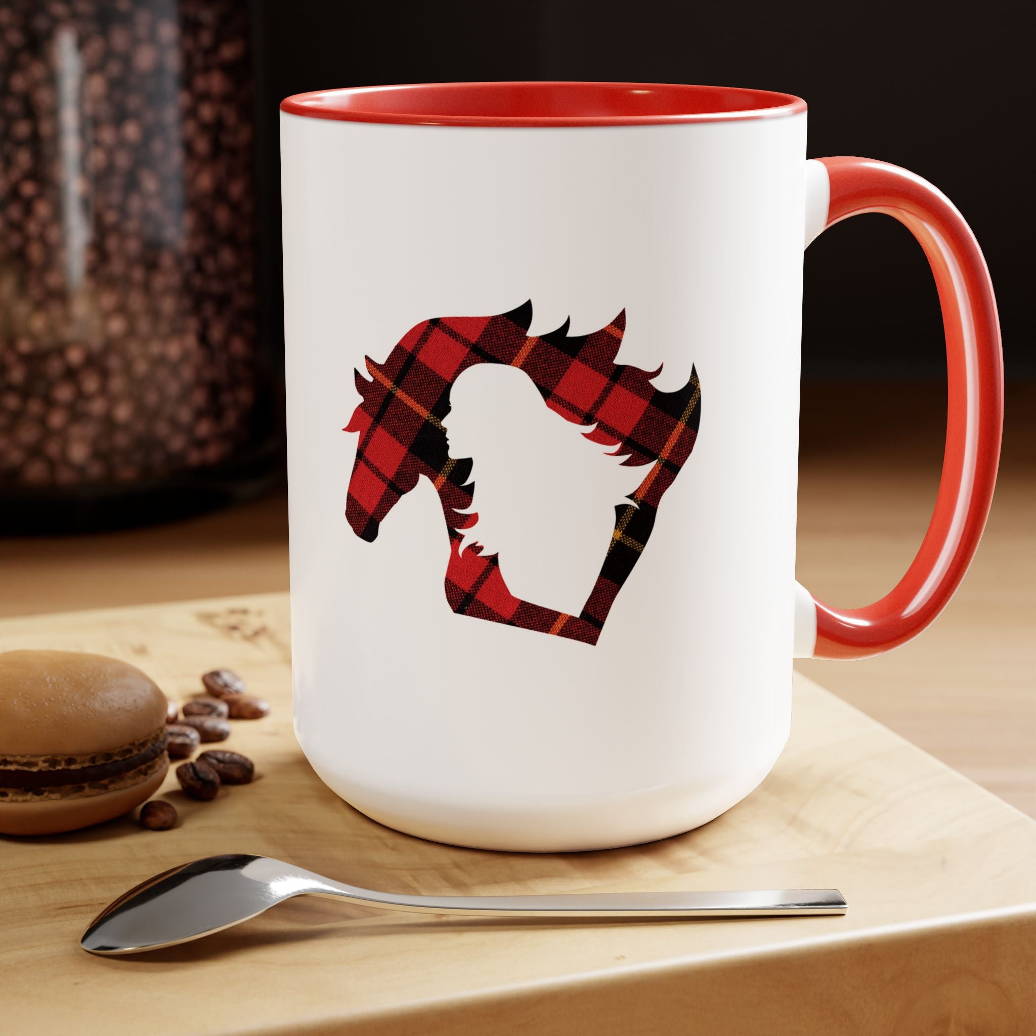 Buffalo Plaid Horse Mug | Horse Girl Coffee Cup