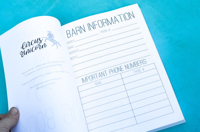 The Barn Manager's Log Book