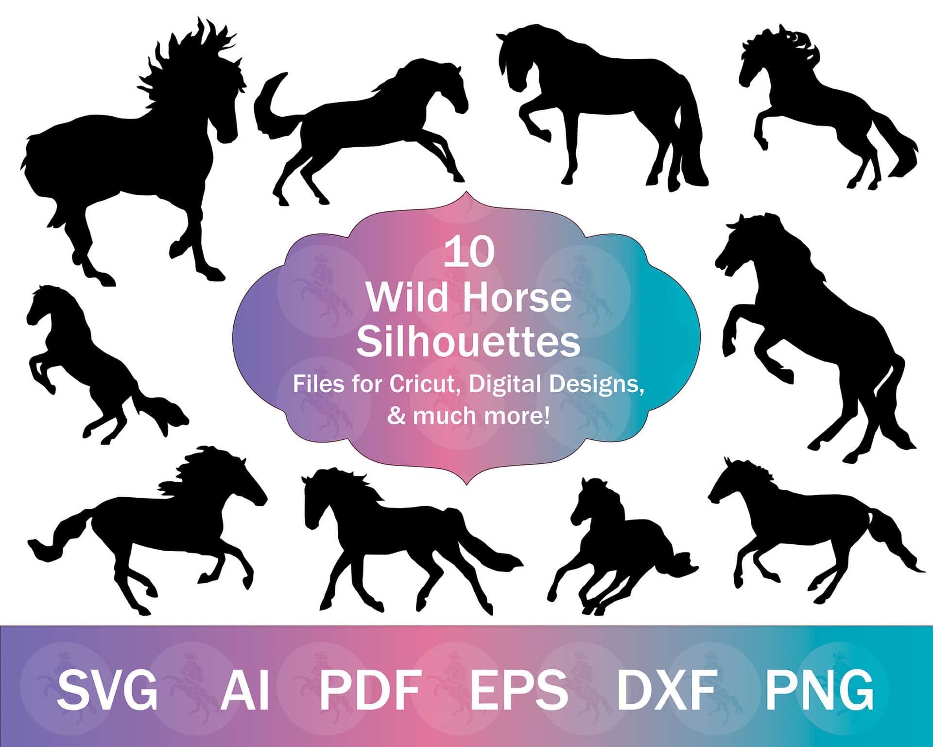10 Wild Horse SVG Bundle