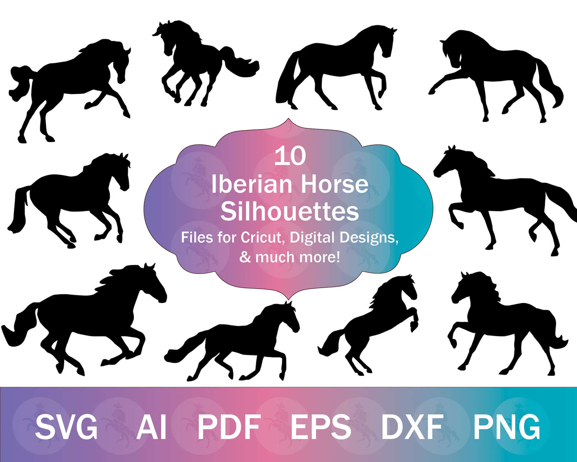 10 Iberian Horse SVG/Vector Bundle