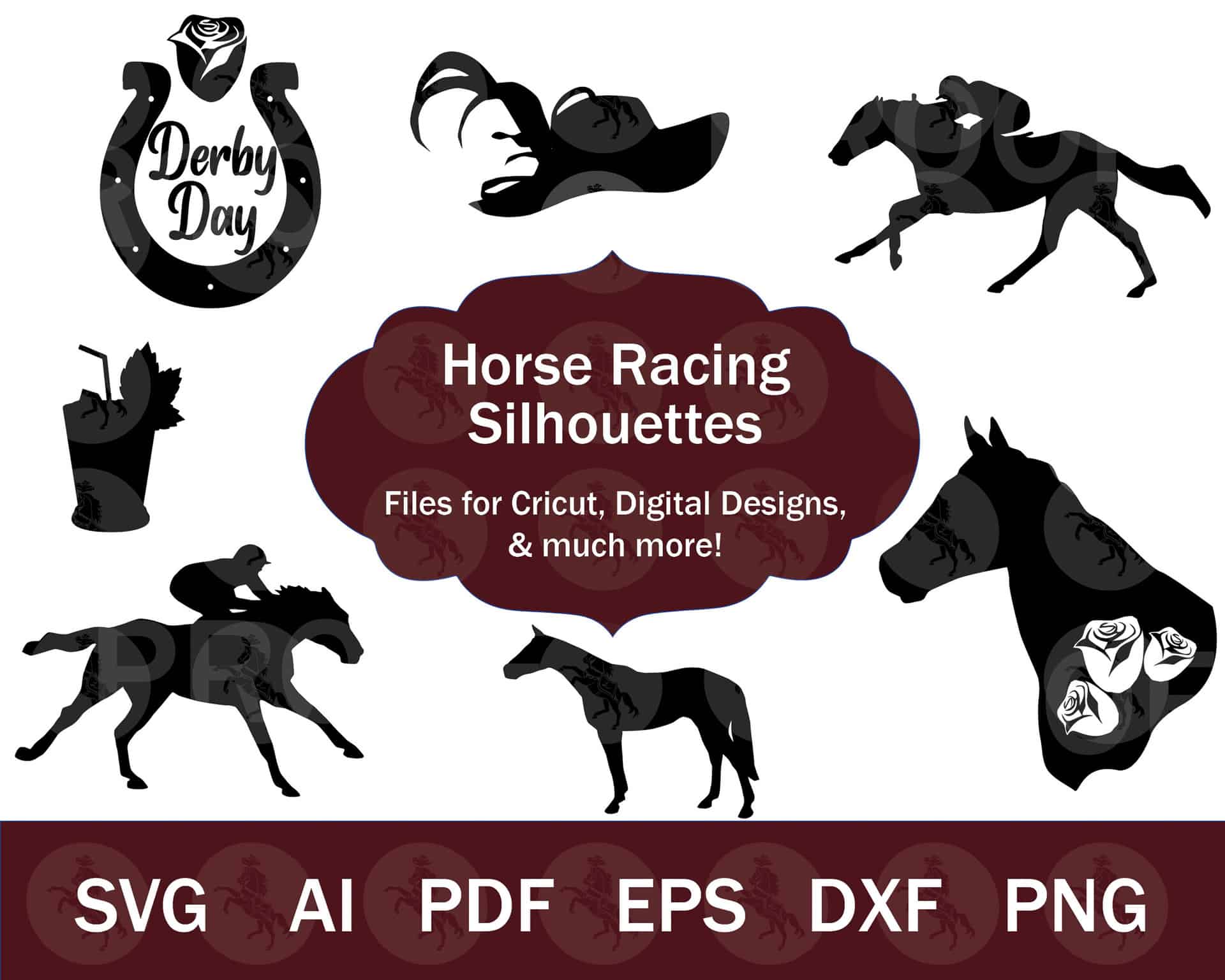 Horse Racing SVG/Vector Bundle | Kentucky Derby SVG Bundle
