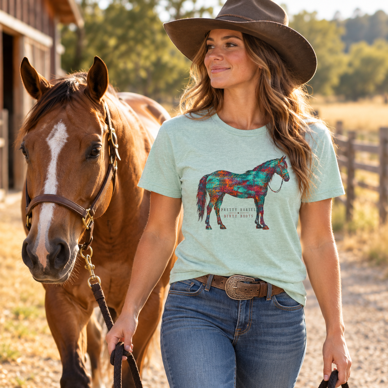 Pretty Horses Dirty Boots Shirt | Western Horse Graphic Tee