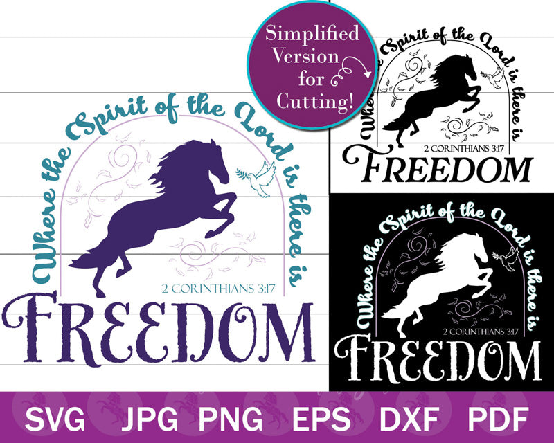 2 Corinthians 3:17 Holy Spirit Horse Shirt Design SVG PNG