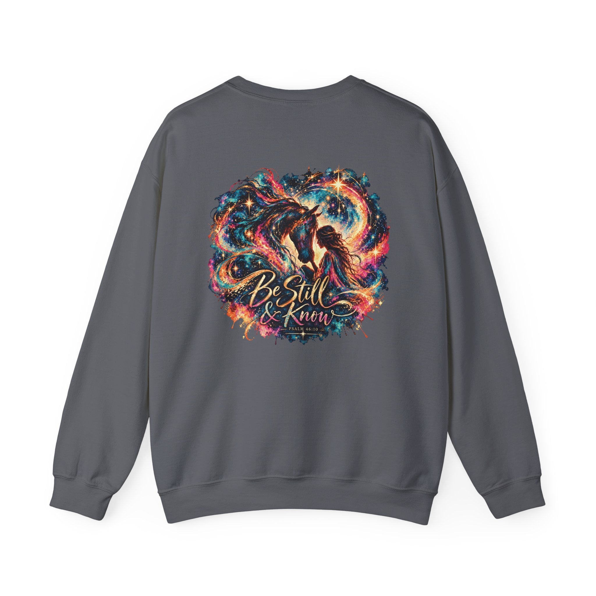 Be Still & Know | Scripture Horse Crewneck Sweatshirt