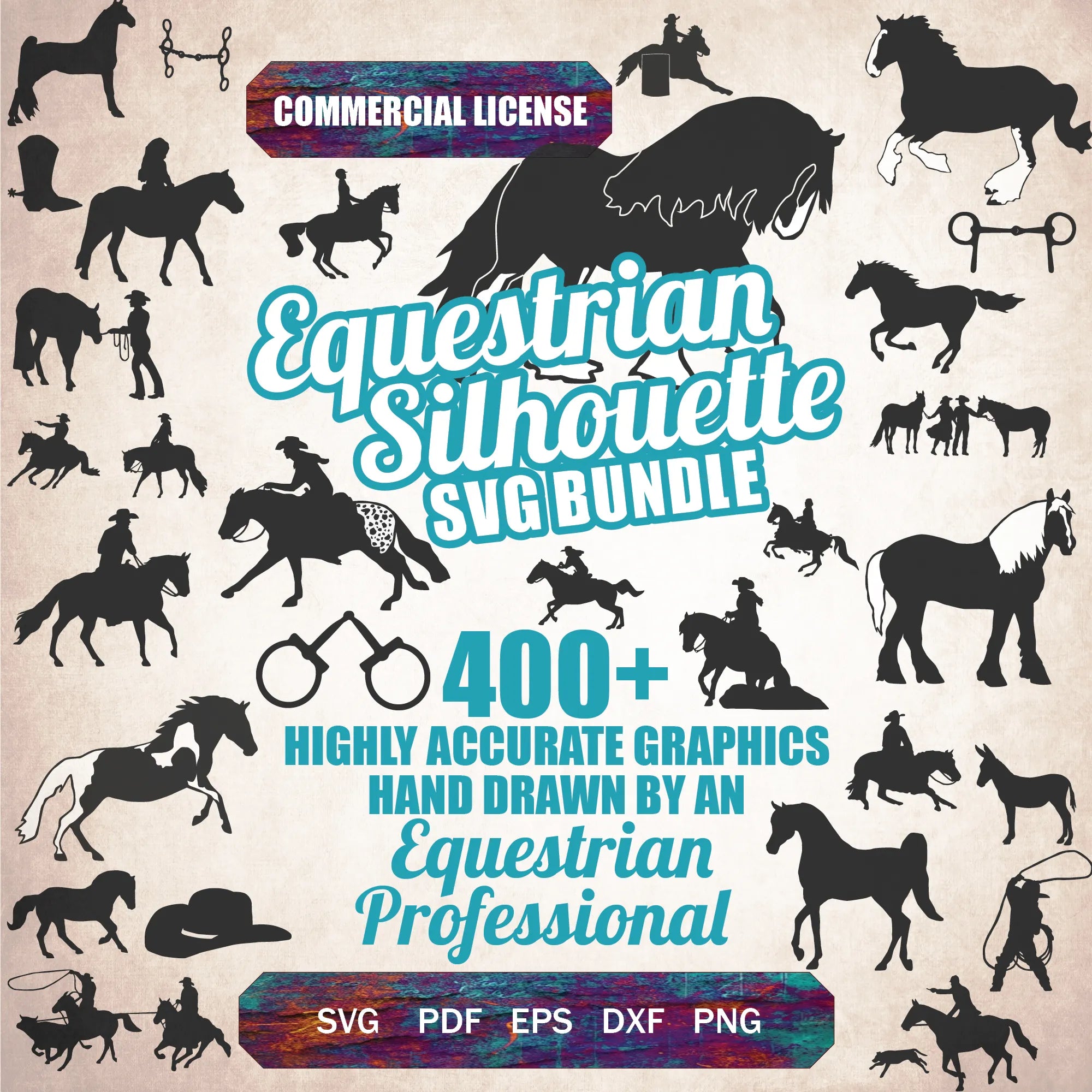 400+ Equestrian Silhouette SVG Collection