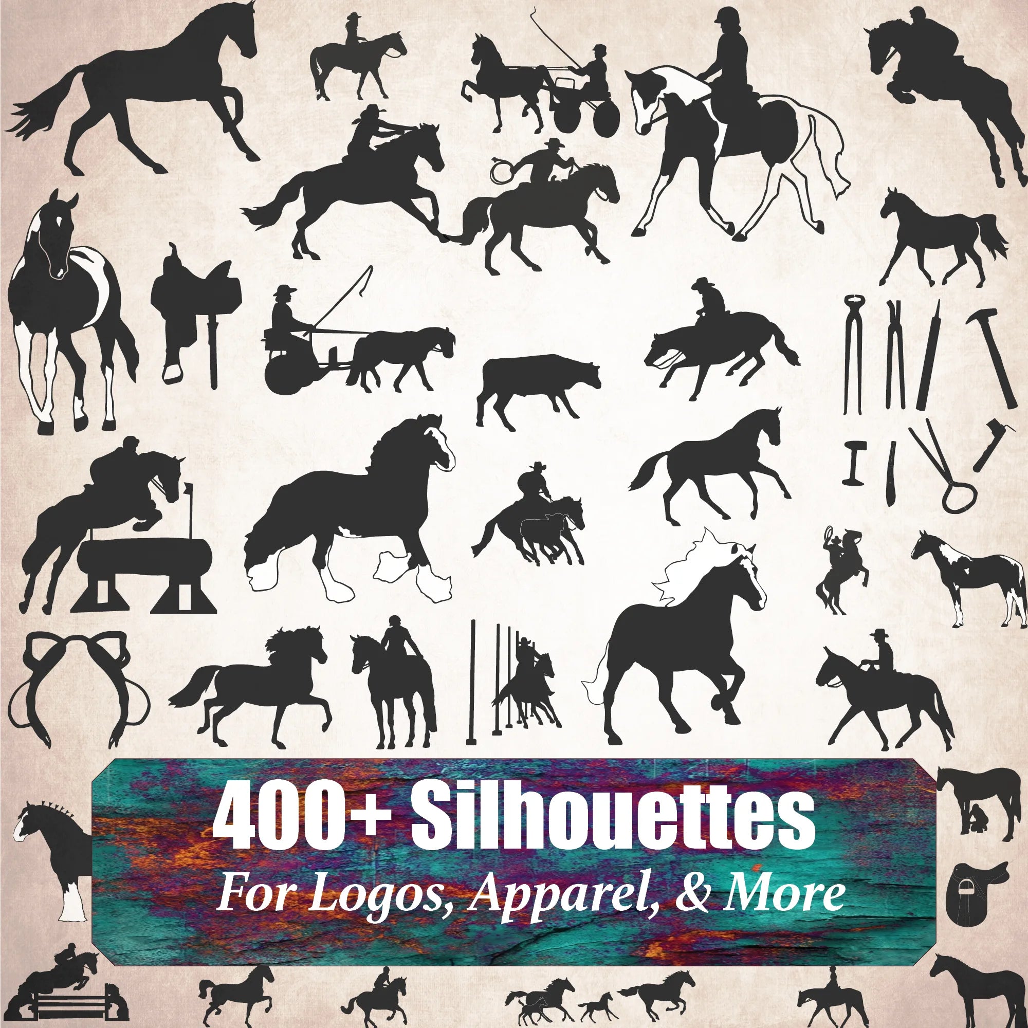 400+ Equestrian Silhouette SVG Collection