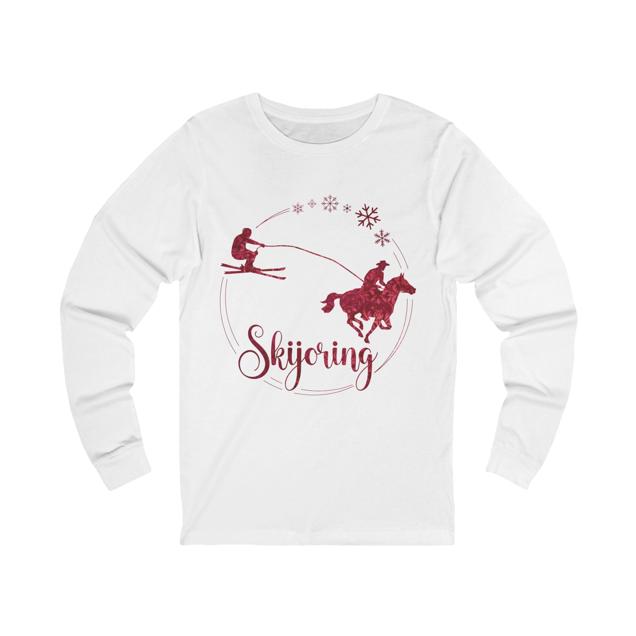 Skijoring Horse and Skier Long Sleeve Tee