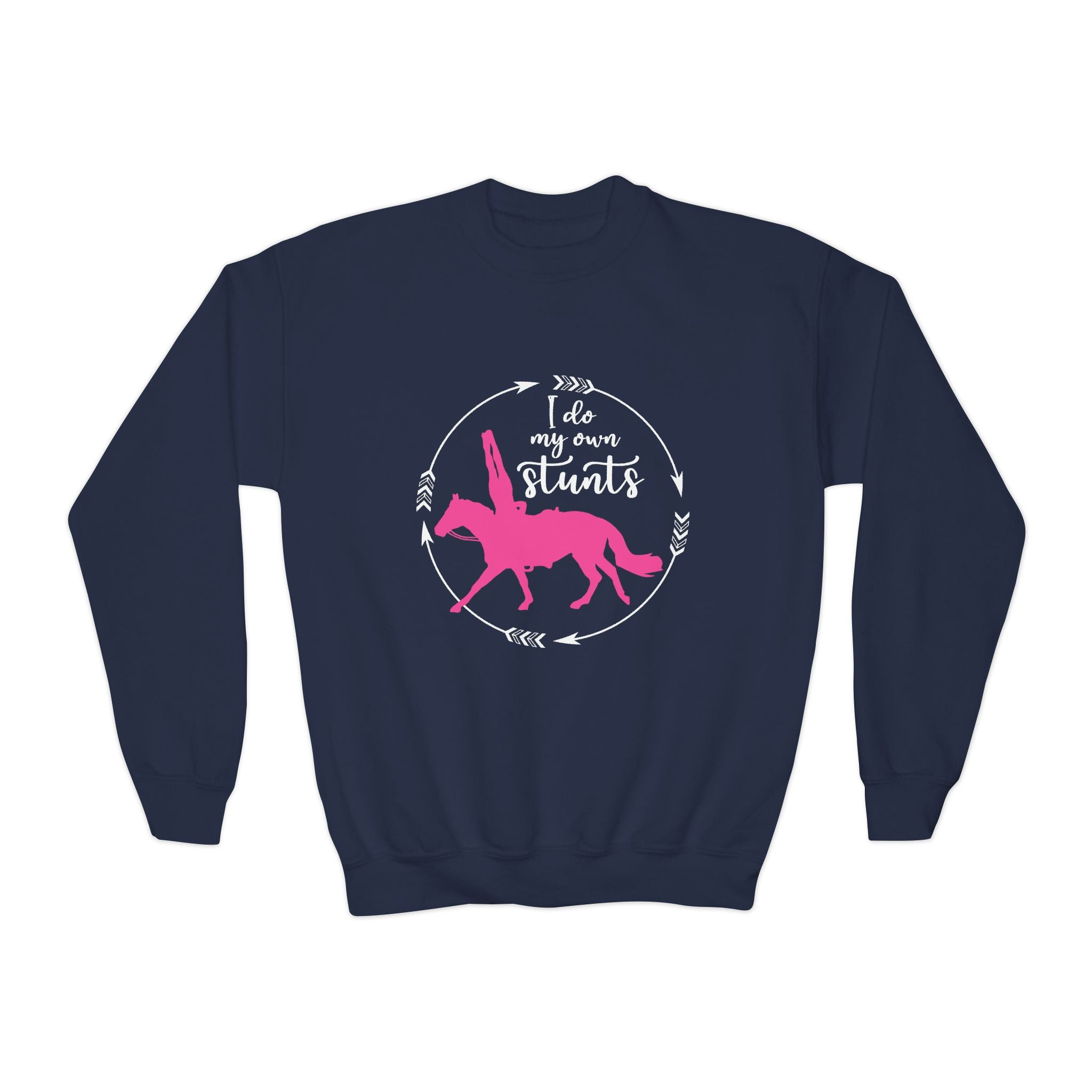 I Do My Own Stunts Youth Trick Riding Sweatshirt