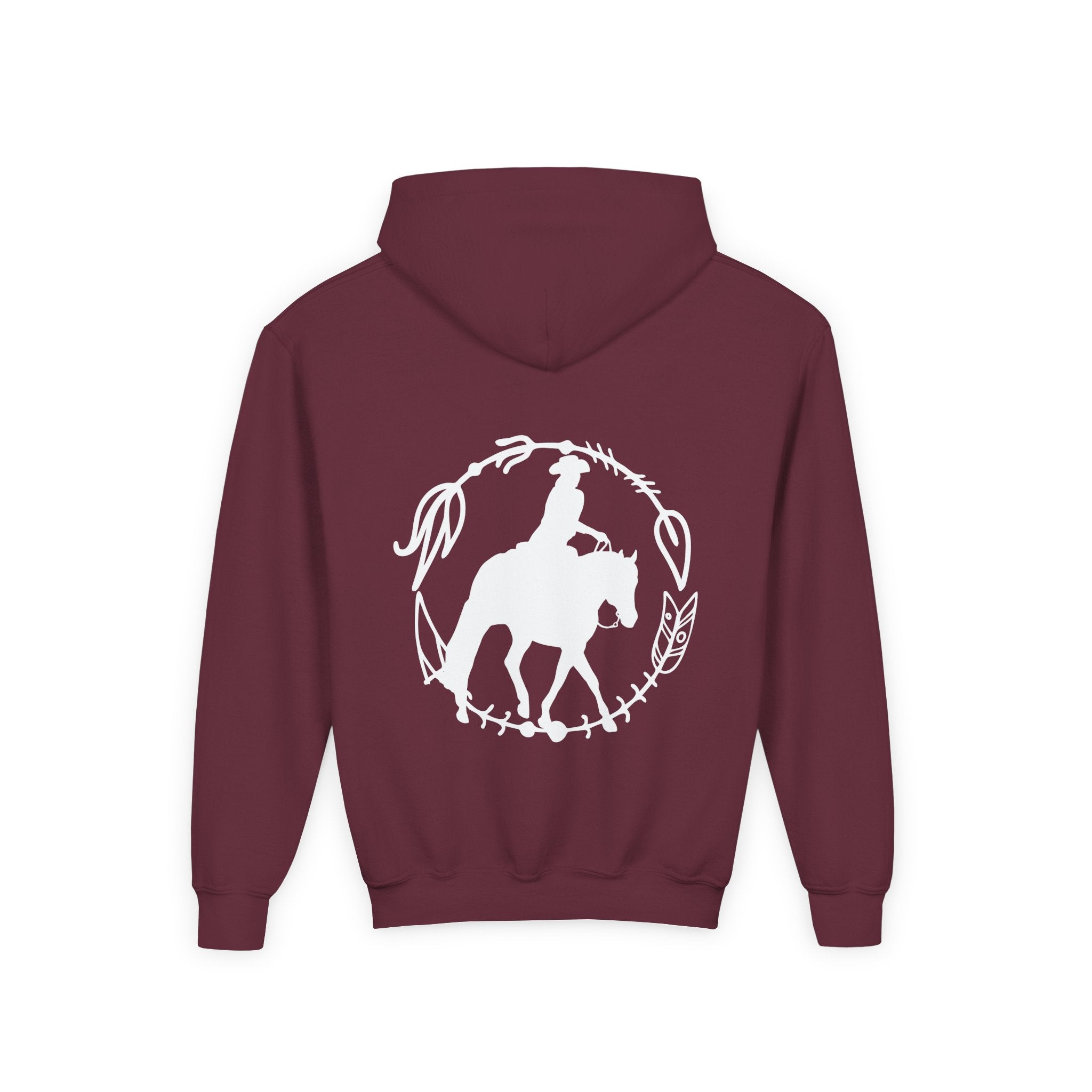 Youth Ranch Rider Cowgirl & Horse Hoodie | Western Riding Sweatshirt