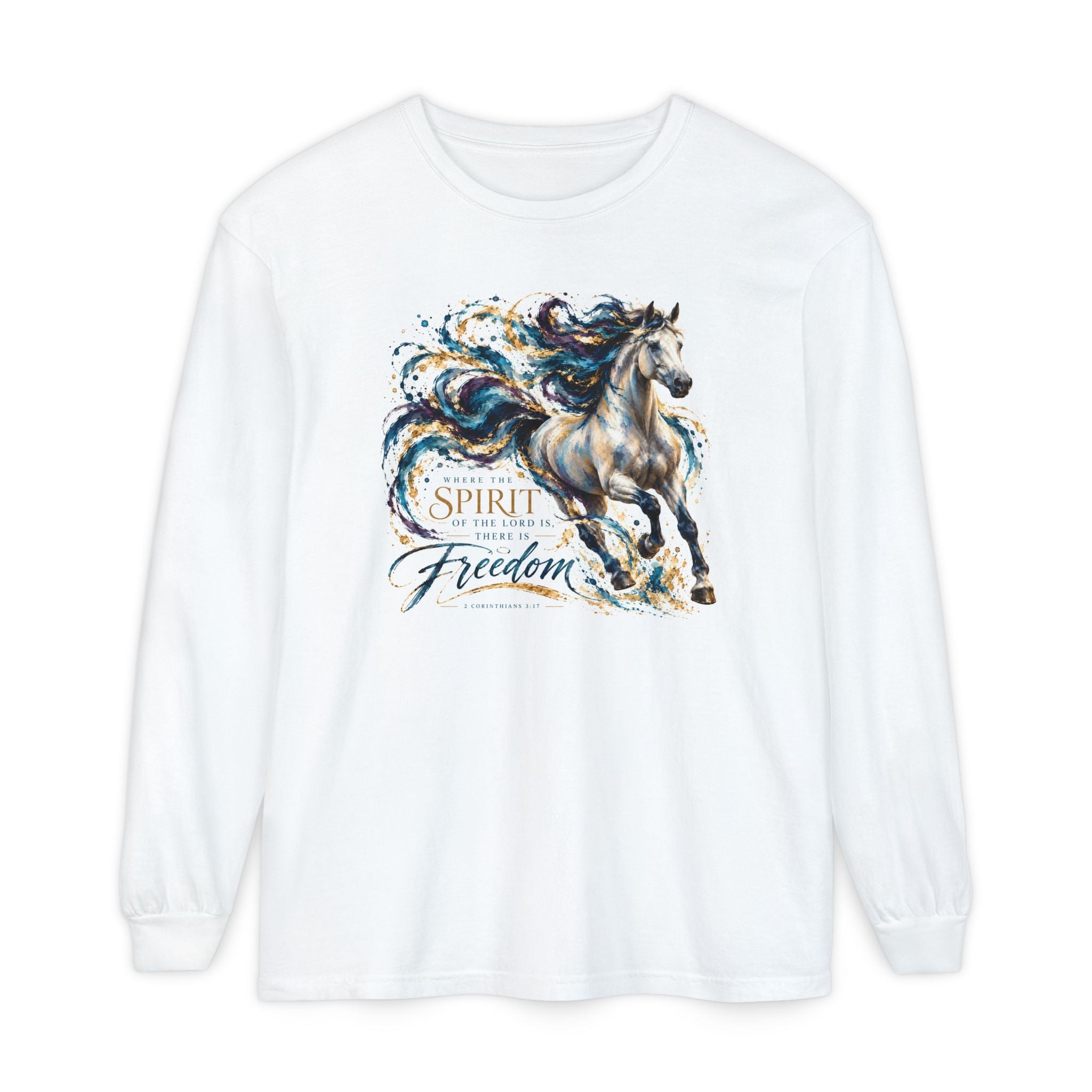 Where the Spirit of the Lord Is Long Sleeve Shirt | Christian Horse Tee