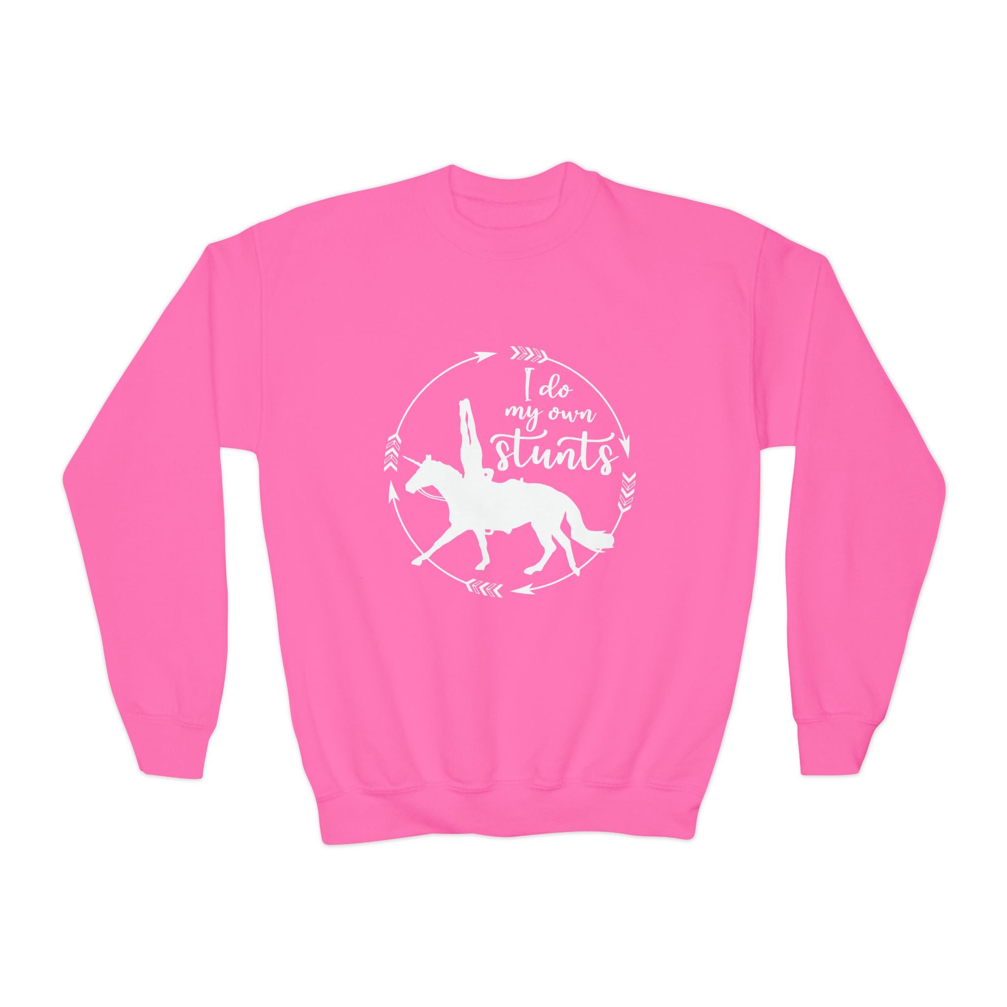 I Do My Own Stunts Youth Trick Riding Sweatshirt