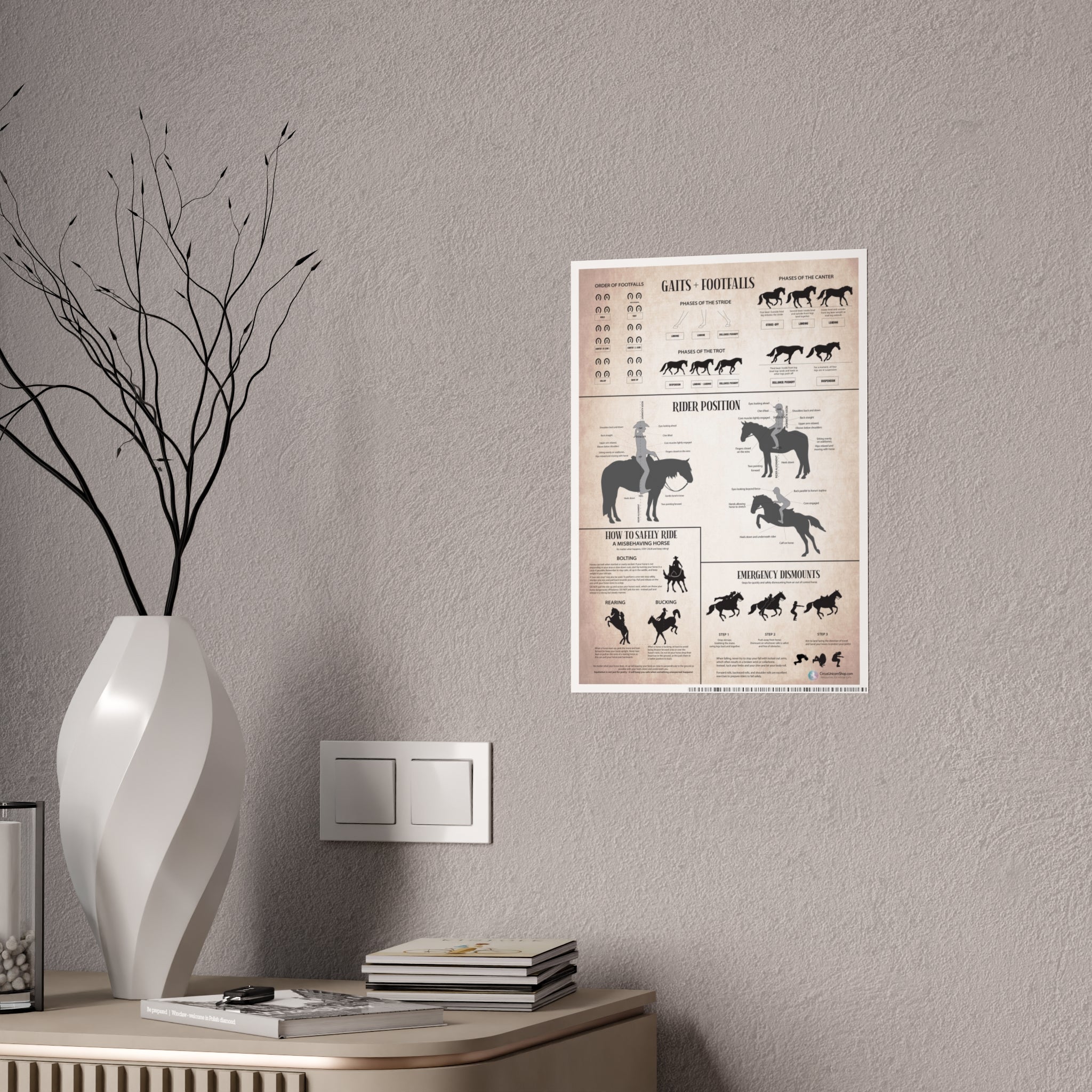 Gaits, Rider Position, & Safety Horse Poster