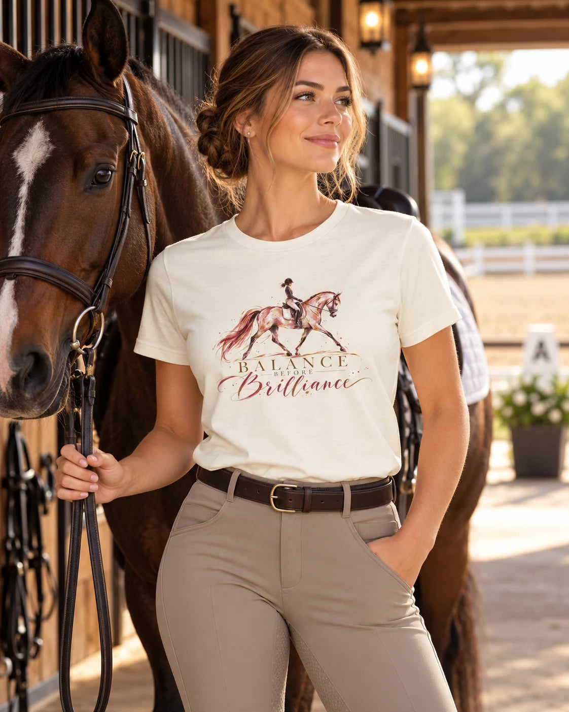 Balance Before Brilliance Shirt | Dressage Horse Graphic Tee