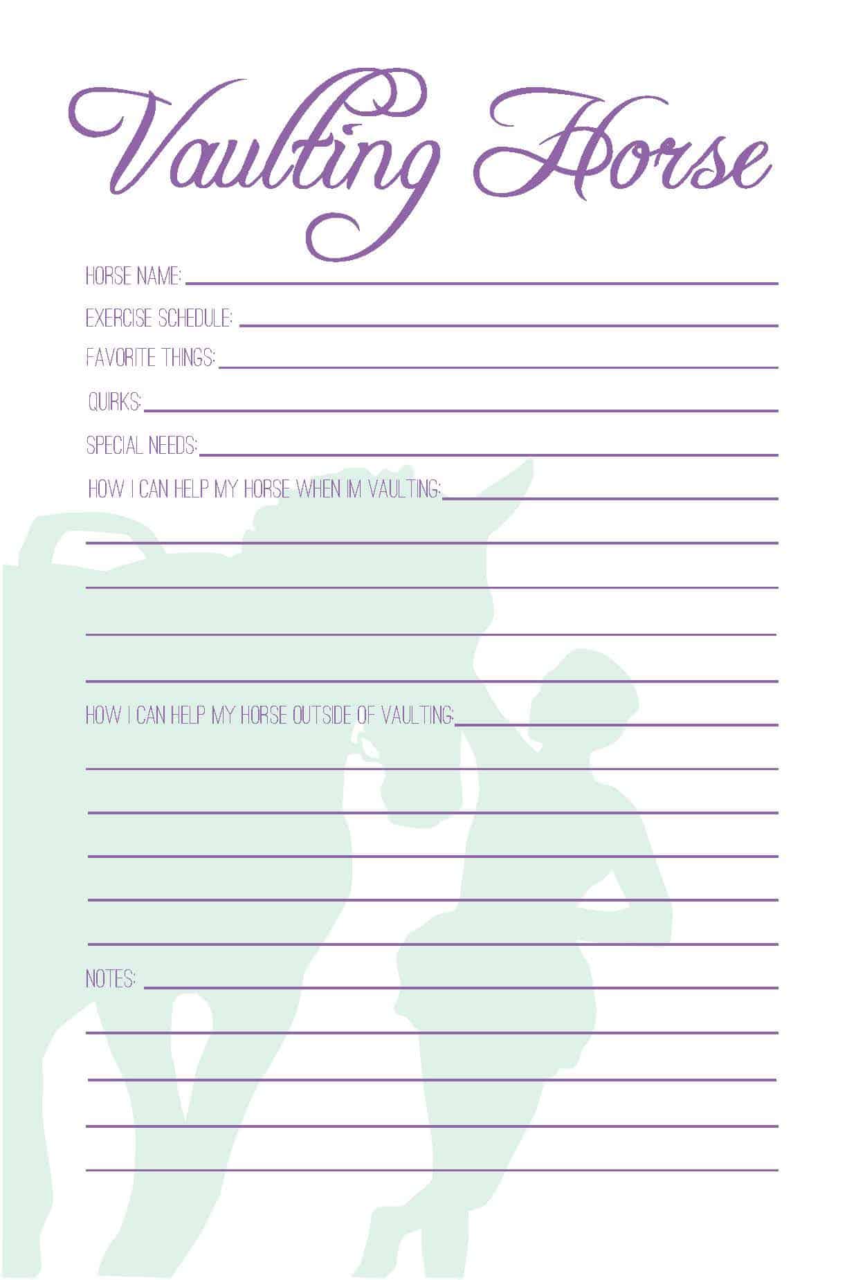 Equestrian Vaulter's Journal - PDF