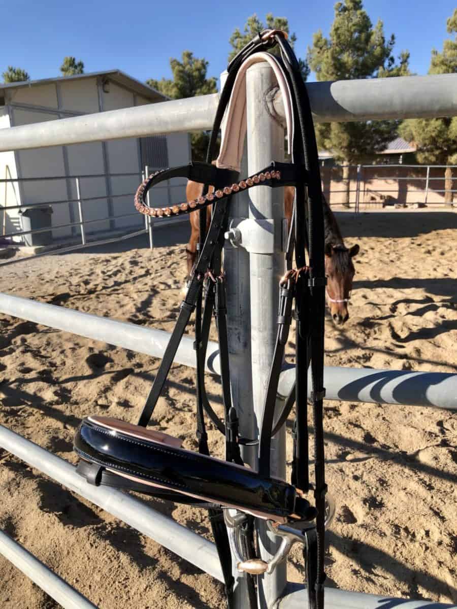 Rose Gold Dressage Bridle