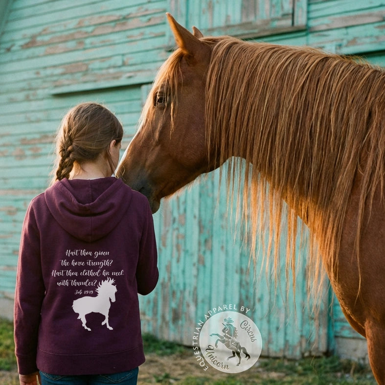 Job 39:19 Kids Horse Hoodie
