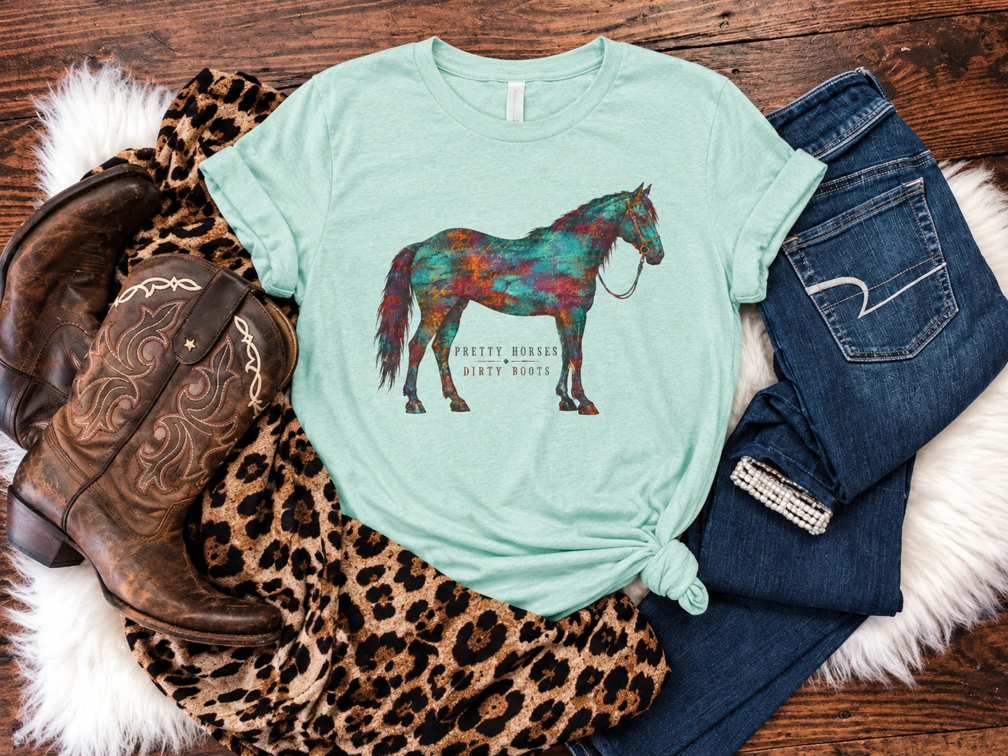 Pretty Horses Dirty Boots Shirt | Western Horse Graphic Tee