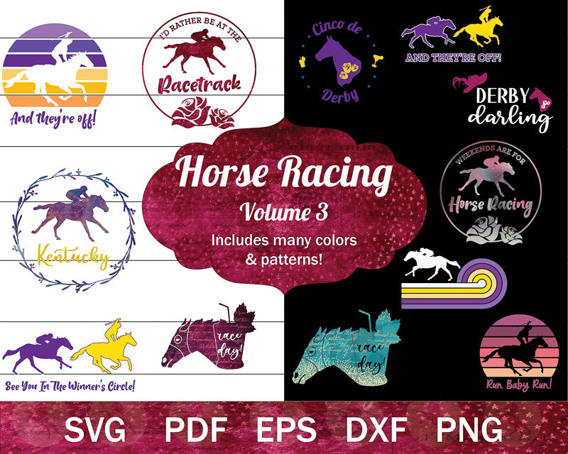 Horse Racing SVG Bundle Vol. III | Kentucky Derby Graphics