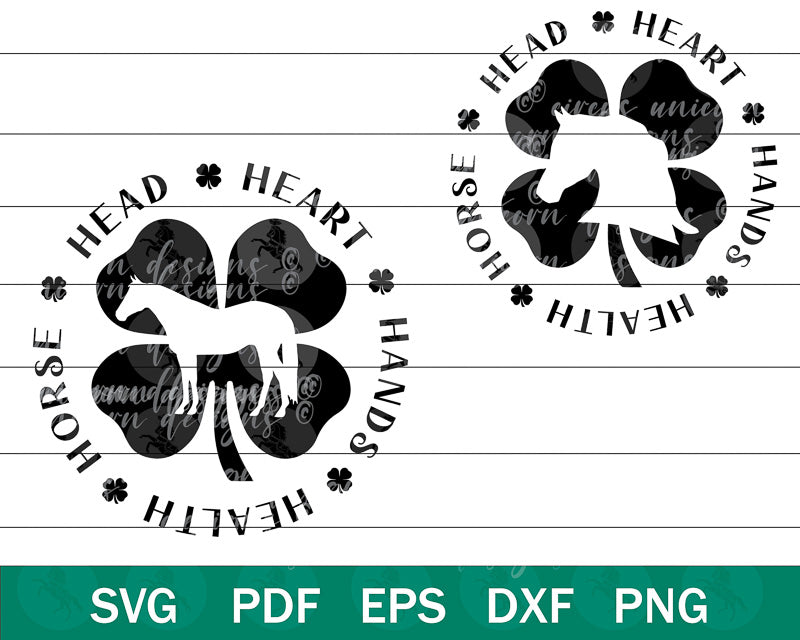 Head Heart Hands Health Horse 4-H SVG