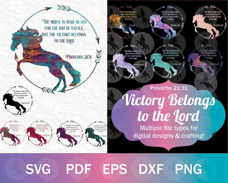Proverbs 21:31 Christian Horse SVG PNG Bundle