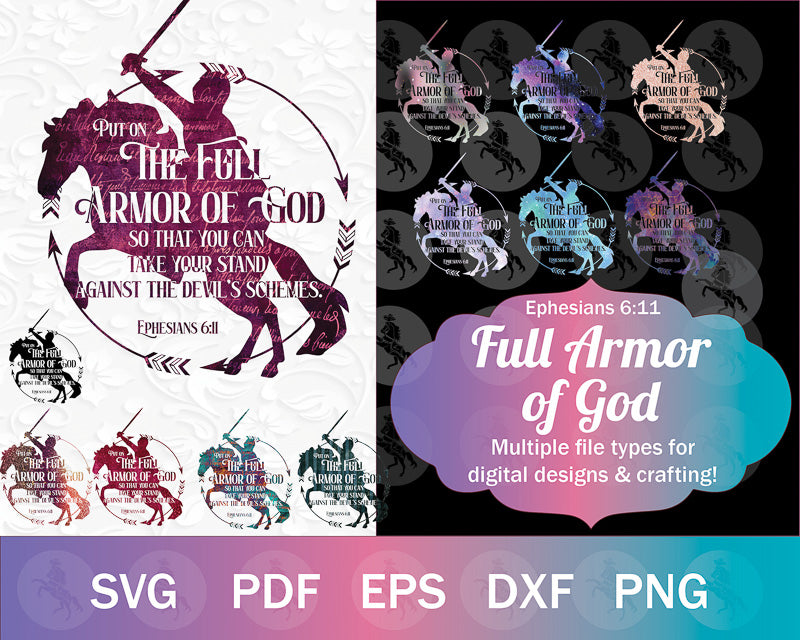 War Horse Full Armor of God SVG PNG Bundle
