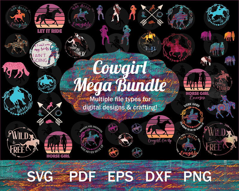 The MEGA Cowgirl SVG Graphic Bundle