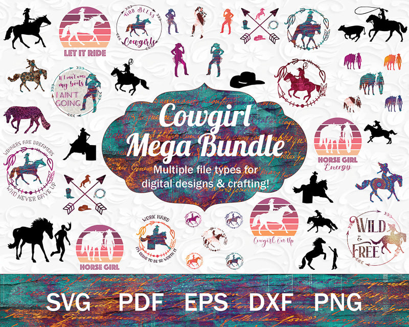 The MEGA Cowgirl SVG Graphic Bundle