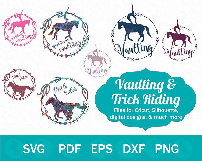 Trick Riding and Vaulting SVG Bundle