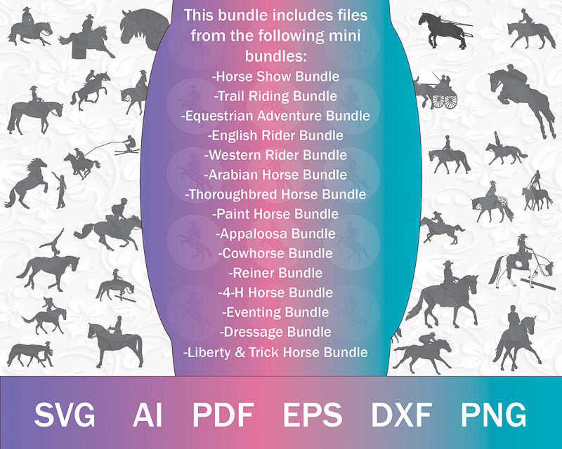 The MEGA EQUESTRIAN SVG PNG Bundle