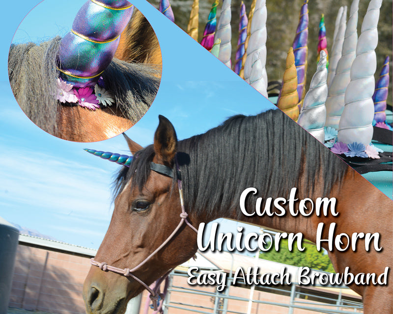 Unicorn Horn - with Hook & Loop Attachment for Halter/Bridle