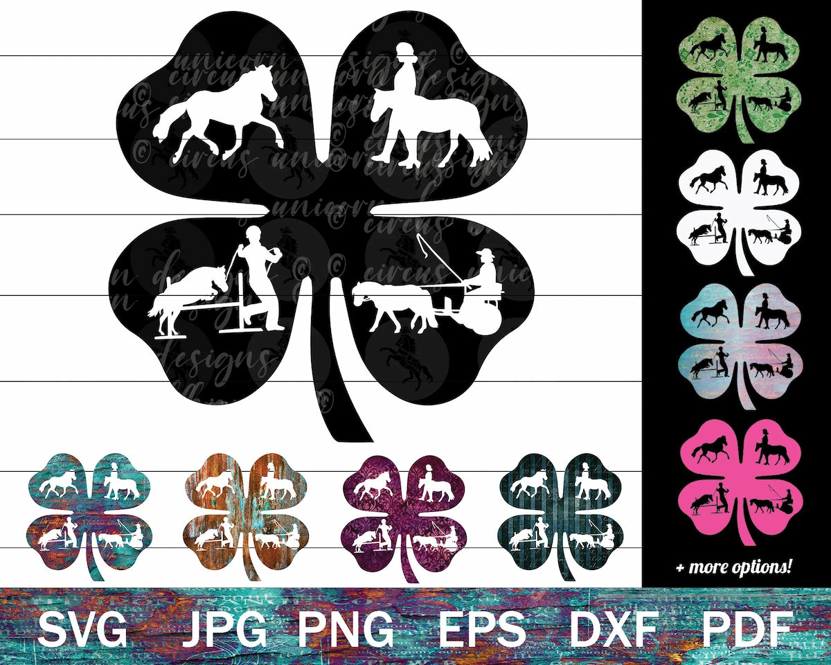 Mini Horse Clover SVG Bundle for 4-H
