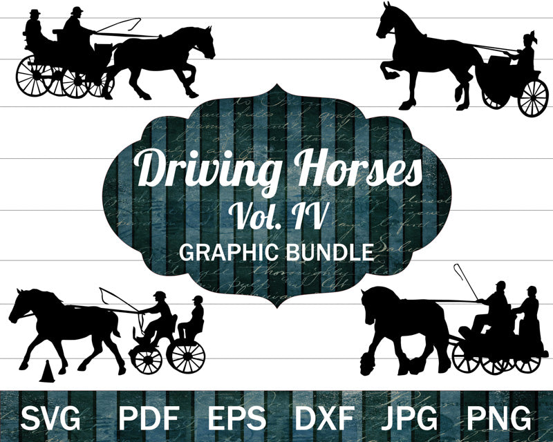 Driving Horse SVG Bundle Vol. IV - Draft Horses