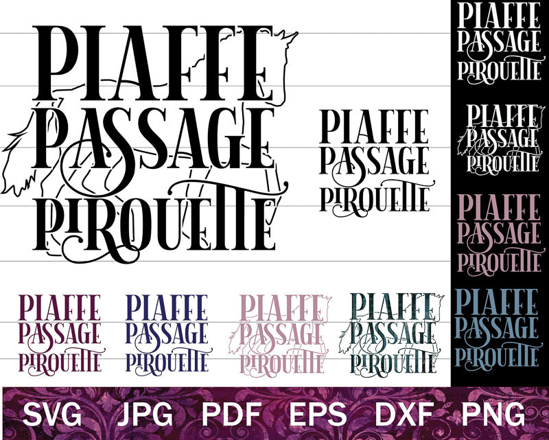 Piaffe Passage Pirouette Dressage Horse SVG Bundle