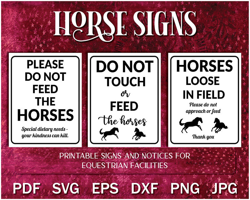 Horse Signs Printable Bundle Vol. I