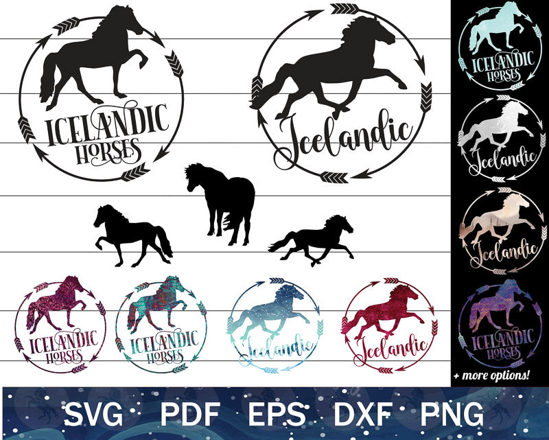Icelandic Horse SVG PNG Bundle