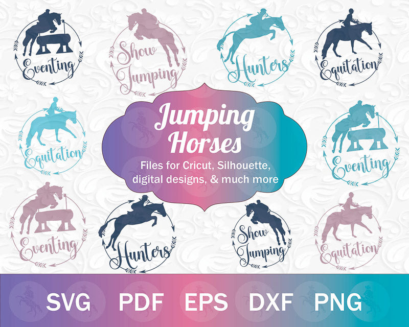 The Jumping Horse SVG PNG Bundle (Badges)