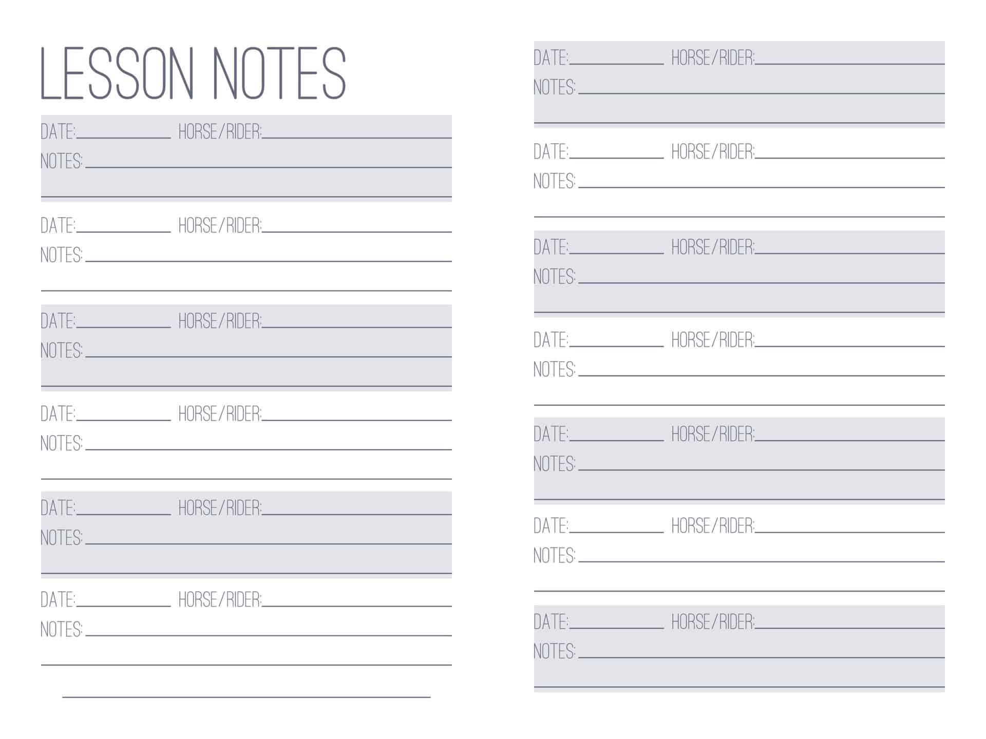 The Horse Trainer's Log Book - PDF