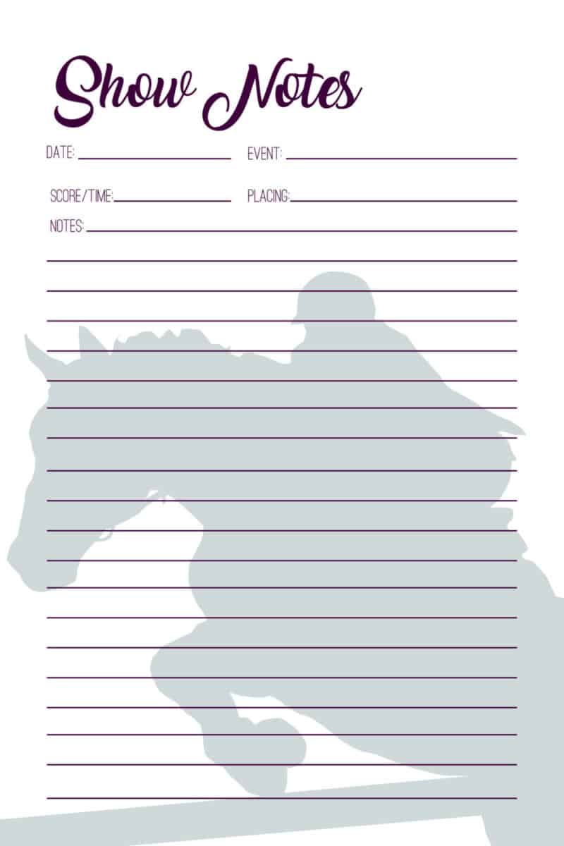The Hunter Jumper's Journal - PDF/Digital Version
