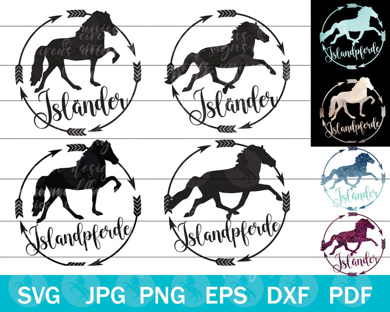 Icelandic Horse SVG PNG Bundle