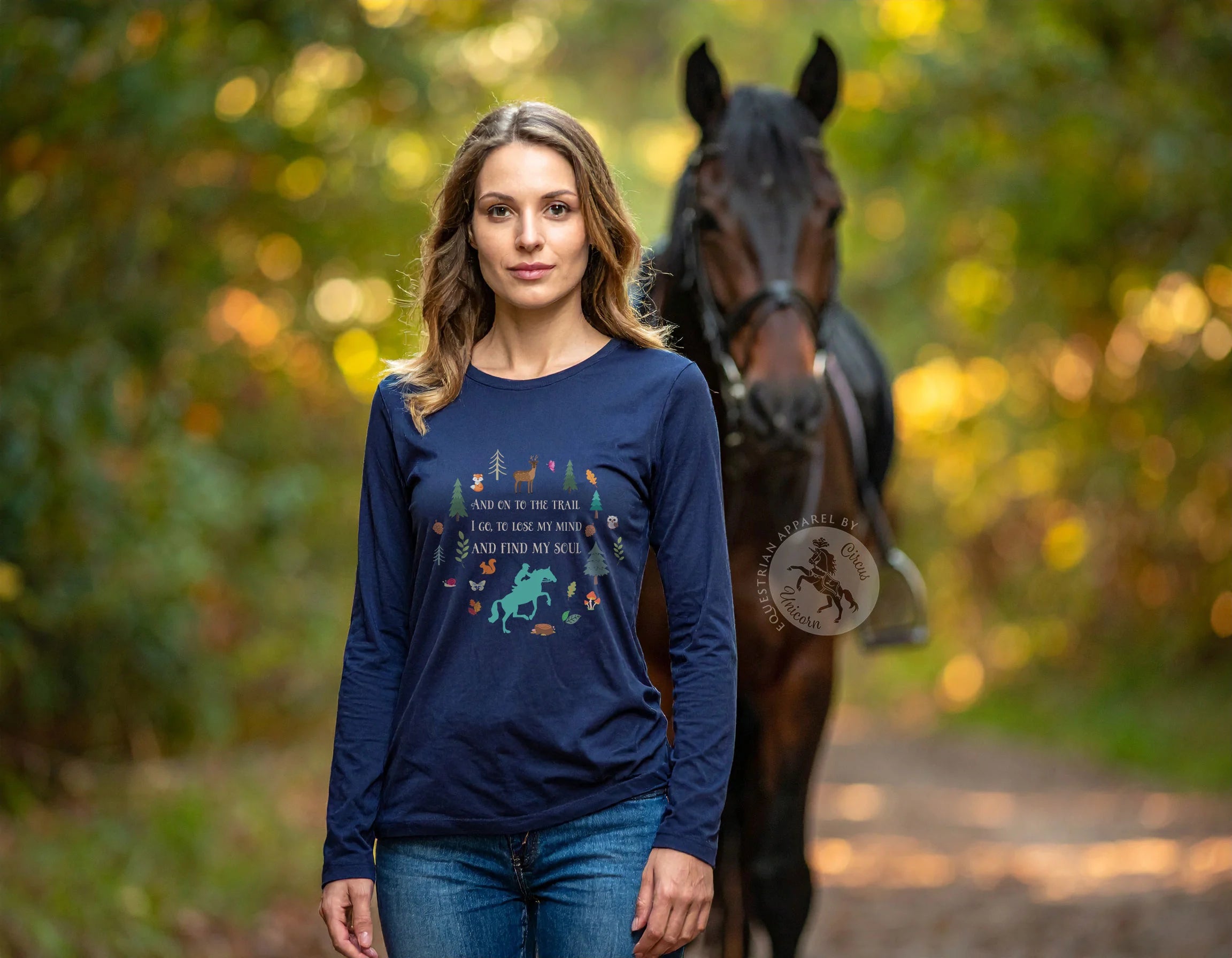 Equestrian Trail Rider & Horse Long Sleeve Shirt